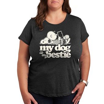 Plus Peanuts Snoopy & Charlie Brown My Dog Is My Bestie Graphic Tee