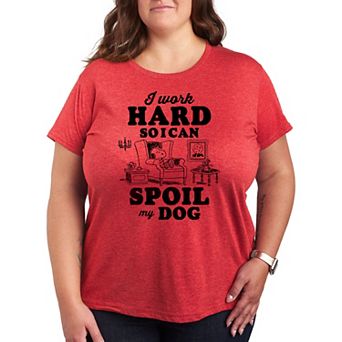 Plus Peanuts Snoopy Work To Spoil My Dog Graphic Tee