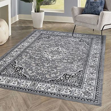 Palmette Modern Floral Area Rug