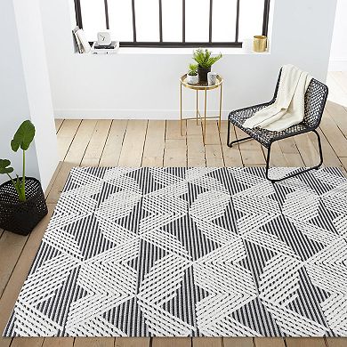 Jazz High-low Pile Art Deco Geometric Indoor/outdoor Area Rug