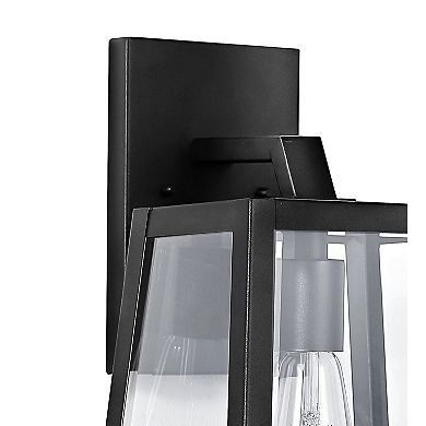 Pasadena Iron/glass Modern Industrial Angled Led Outdoor Lantern