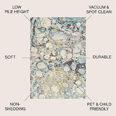 Pebble Marbled Abstract Area Rug