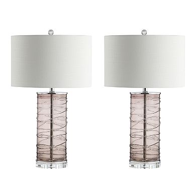 Cole Modern Fused Glass Cylinder Led Table Lamp (set Of 2)