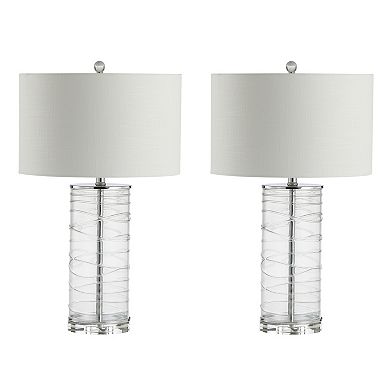 Cole Modern Fused Glass Cylinder Led Table Lamp (set Of 2)