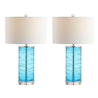 Cole Modern Fused Glass Cylinder Led Table Lamp (set Of 2)