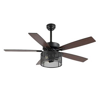 Max Farmhouse Industrial Iron/wood Mobile Appremote Controlled Led Ceiling Fan