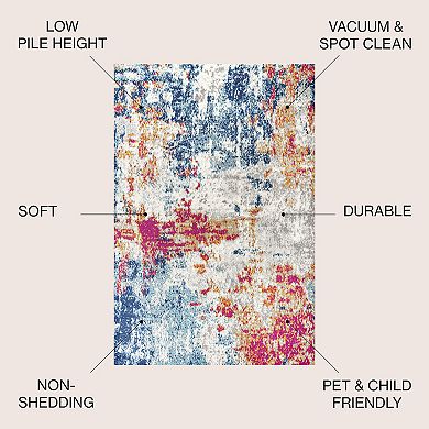 Pebble Marbled Abstract Area Rug