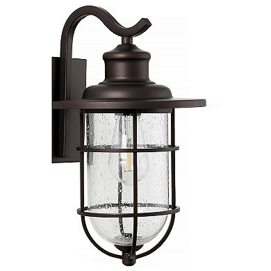 Westfield Iron/seeded Glass Rustic Industrial Cage Led Outdoor Lantern
