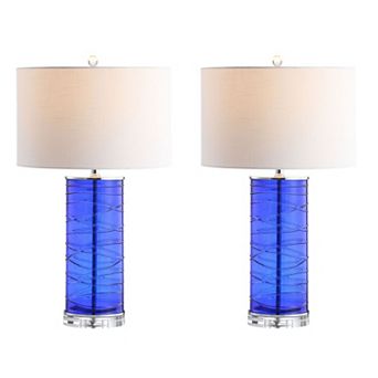 Cole Modern Fused Glass Cylinder Led Table Lamp (set Of 2)