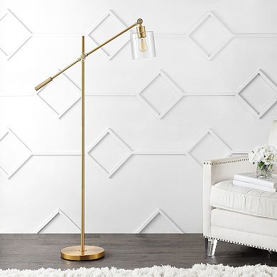 Kathryn Classic Iron/seeded Glass Adjustable Head Modern Led Floor Lamp