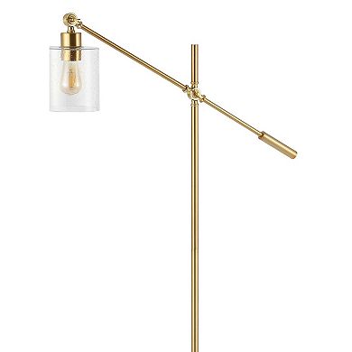 Kathryn Classic Iron/seeded Glass Adjustable Head Modern Led Floor Lamp