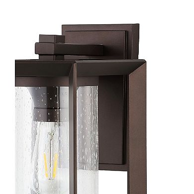 Vaughn Iron/glass Modern Rustic Cube Led Outdoor Lantern (set Of 2)