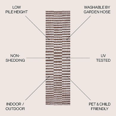 Sukie Modern Offset Stripe Indoor/outdoor Area Rug