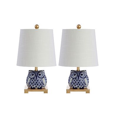 Justina Ceramic Mini Led Table Lamp (set Of 2)