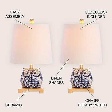 Justina Ceramic Mini Led Table Lamp (set Of 2)