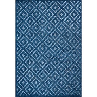 Portmany Neutral Diamond Trellis Indoor/outdoor Area Rug