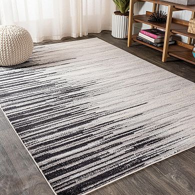 Linear Modern Half Stripe Area Rug