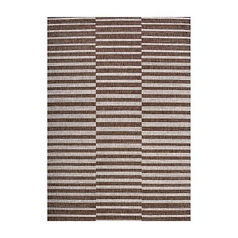 Sukie Modern Offset Stripe Indoor/outdoor Area Rug