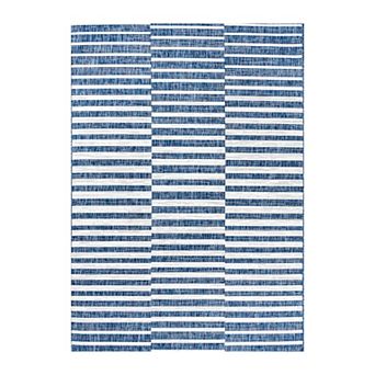 Sukie Modern Offset Stripe Indoor/outdoor Area Rug