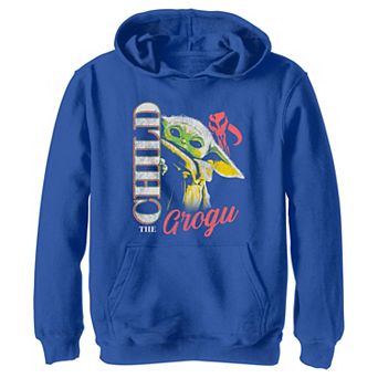 Boys The Mandalorian Grogu Peeking Graphic Hoodie