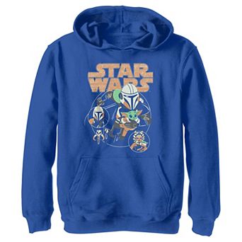 Boys The Mandalorian Boba Fett Carrying Grogu Graphic Hoodie