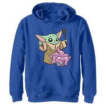 Boys The Mandalorian Grogu Cooking Graphic Hoodie
