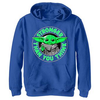 Boys The Mandalorian Grogu Stronger Than You Think Stamp Graphic Hoodie