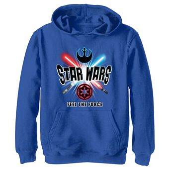 Boys Star Wars Light Sabers Feel The Force Graphic Hoodie