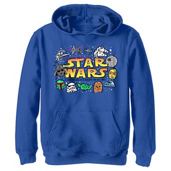Boys Star Wars Funny Doodles Graphic Hoodie