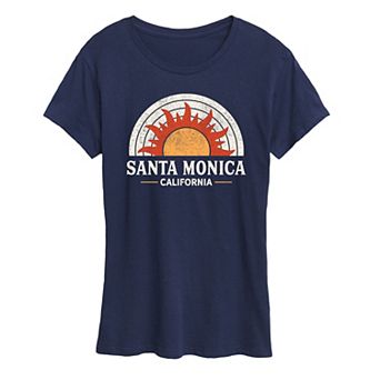 Women's Santa Monica California Sun Graphic Tee