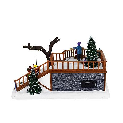 St Nicholas Square retailer Village Collection Lighted Holiday Hill Mr Christmas Sledding