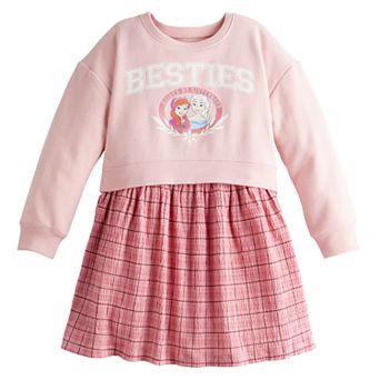 Disney's Frozen Girls 4-12 "Besties" Graphic Sweatshirt Twofer Dress by Jumping Beans®