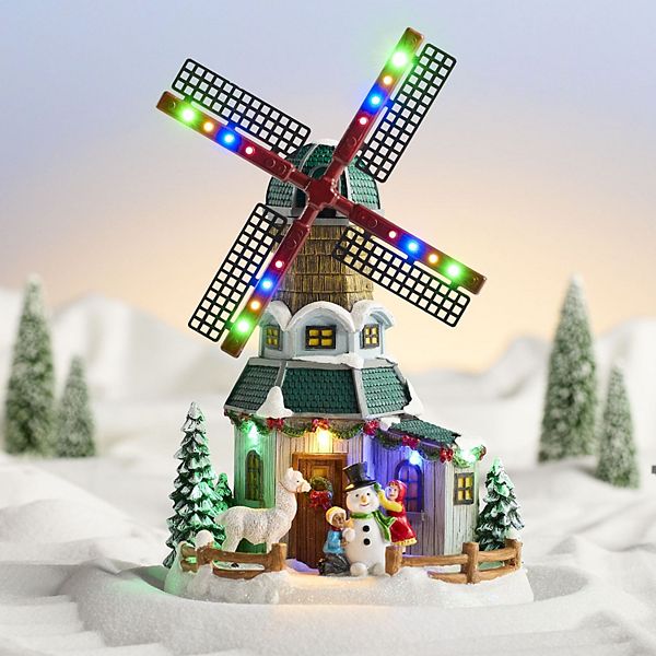 St. Nicholas Square® Holiday Musical LED Windmill Table Decor
