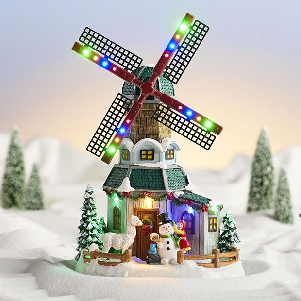 St. Nicholas Square® Holiday Musical LED Windmill Table Decor