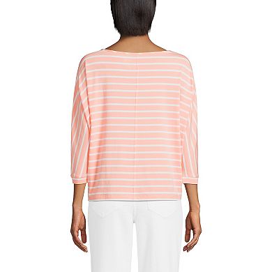 Women's Lands End Lightweight Jersey Boatneck Dolman Sleeve Top