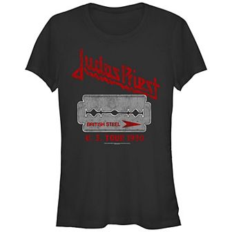 Juniors' Judas Priest British Steel U.S. Tour 1980 Graphic Tee