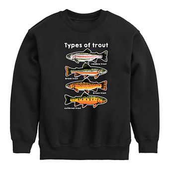 Boys 8-20 Types of Trout Fleece Sweatshirt
