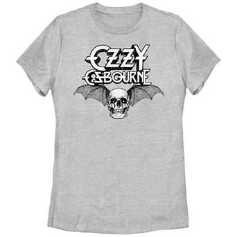 Juniors' Ozzy Osbourne Winged Skull Graphic Tee