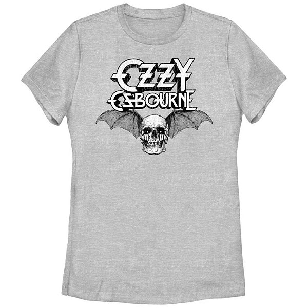 Juniors' Ozzy Osbourne Winged Skull Graphic Tee