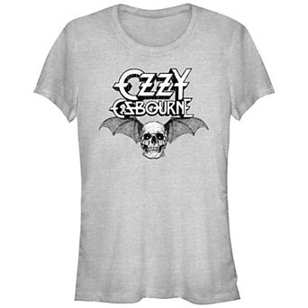 Juniors' Ozzy Osbourne Winged Skull Fitted Graphic Tee