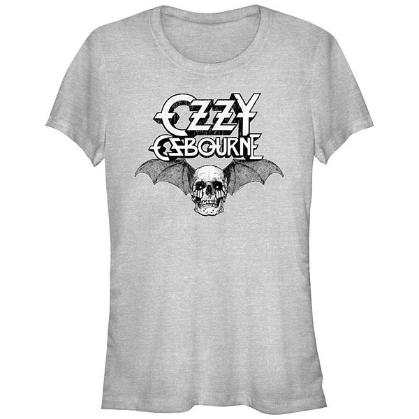 Juniors' Ozzy Osbourne Winged Skull Graphic Tee