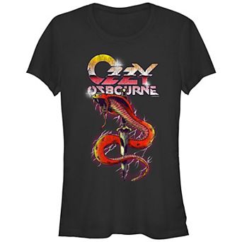 Juniors' Ozzy Osbourne Cobra Dagger Cover Graphic Tee