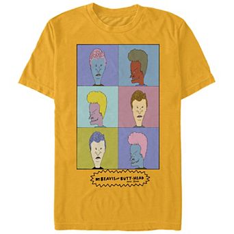 Men's Beavis And Butt-Head Pop Art Portraits Graphic Tee