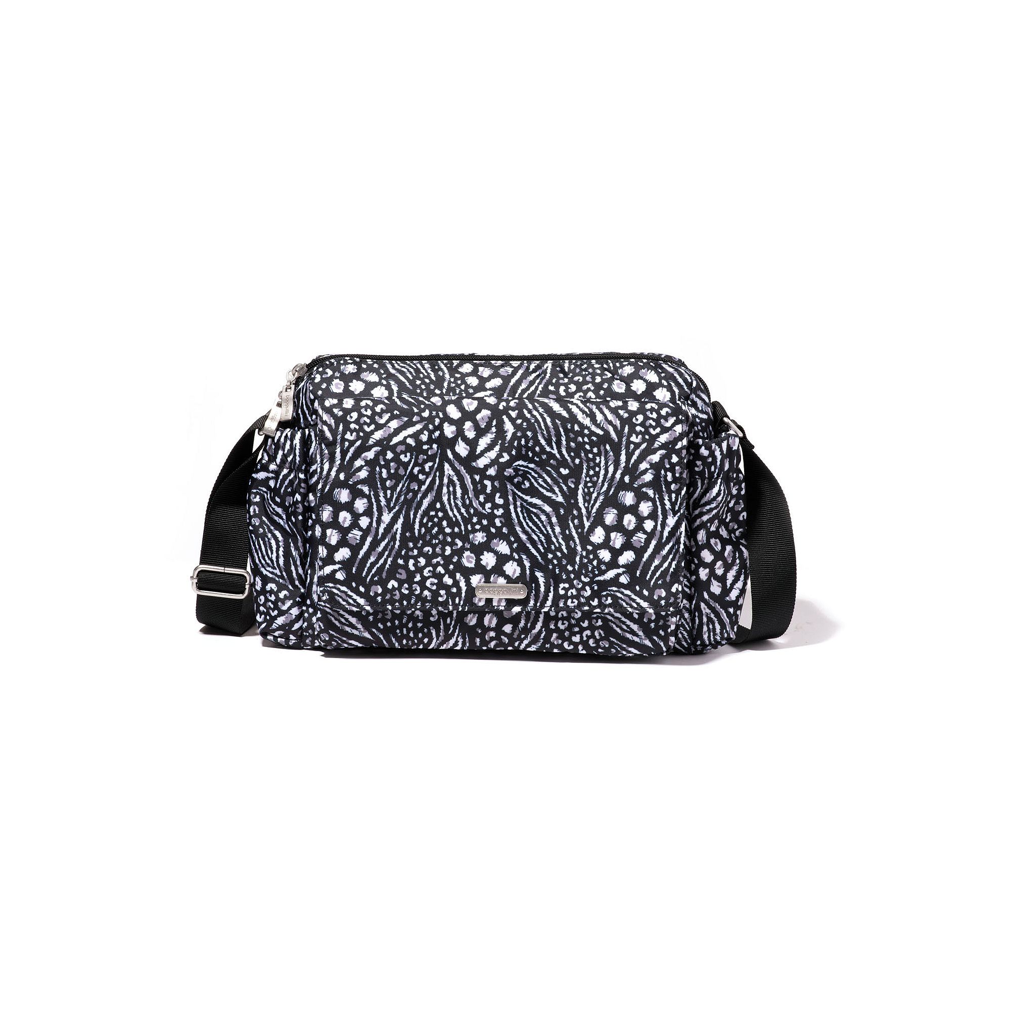 baggallini Daily Messenger RFID-Blocking Crossbody Bag, Gray Wildcat