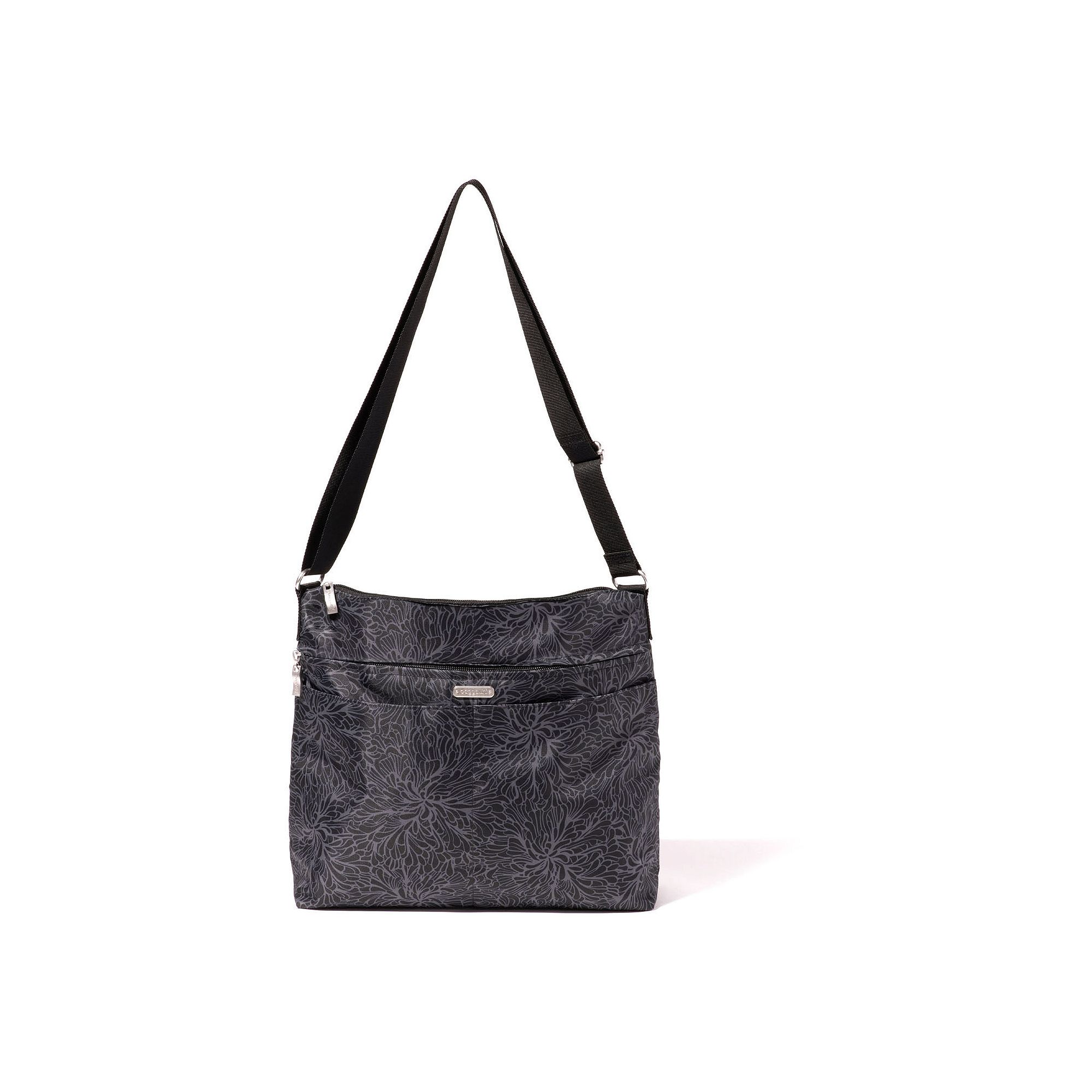 baggallini Voyage Hobo Bag, Black Blossom Print