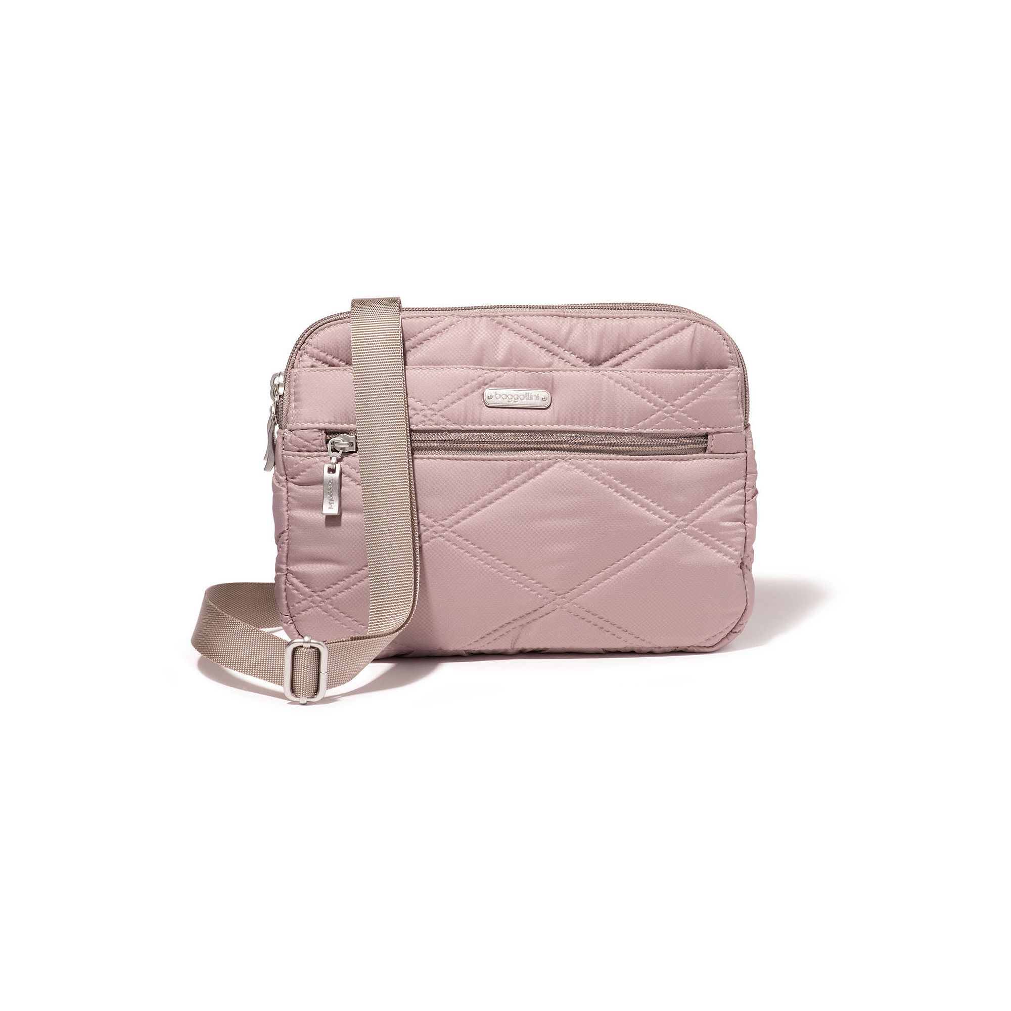 baggallini Quilted RFID-Blocking Anytime Crossbody Bag, Moonrock Quilt