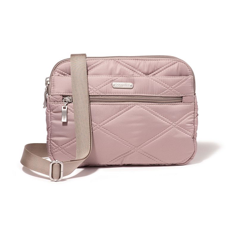 baggallini Quilted RFID-Blocking Anytime Crossbody Bag, Moonrock Quilt