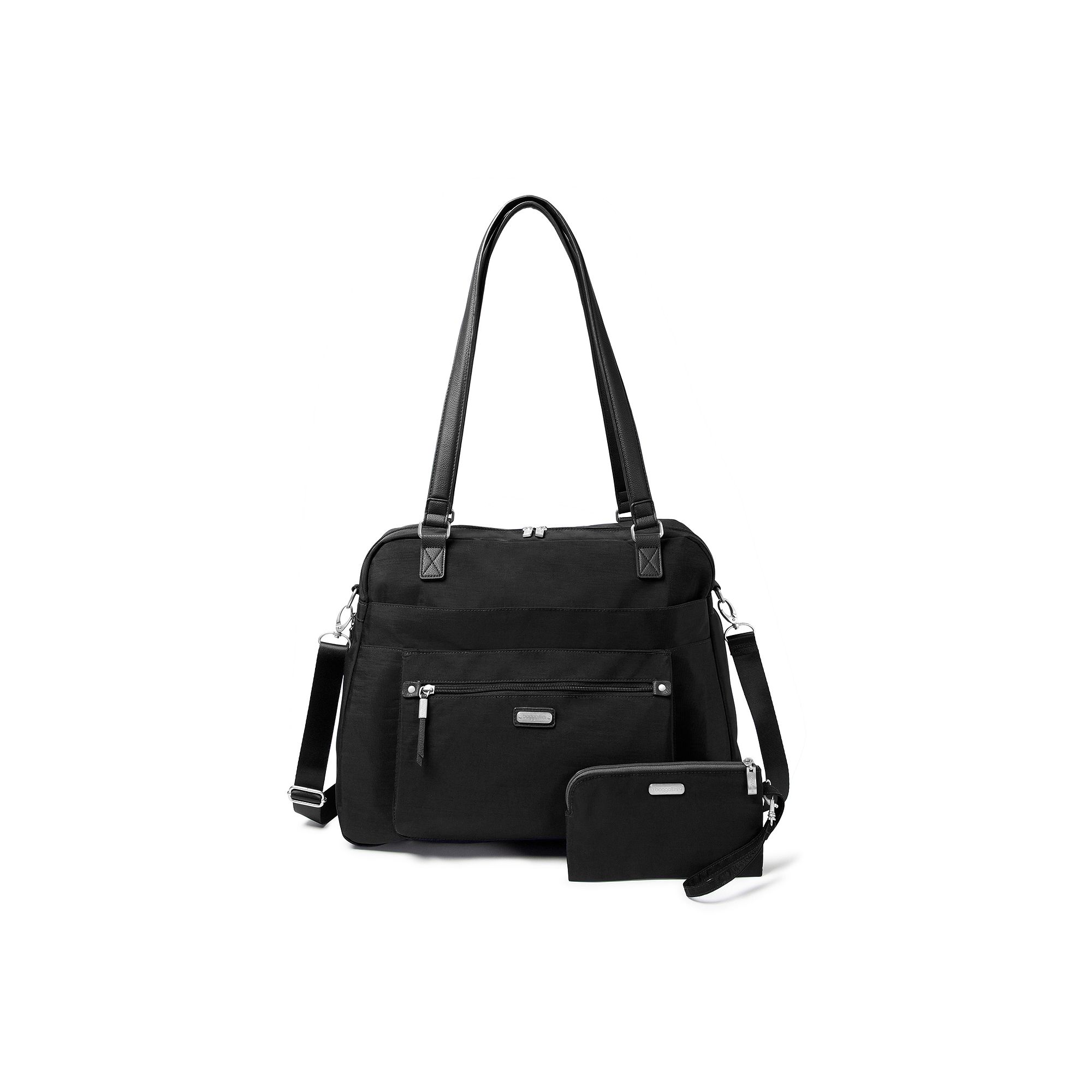 baggallini Overnight RFID-Blocking Expandable Laptop Tote, Black