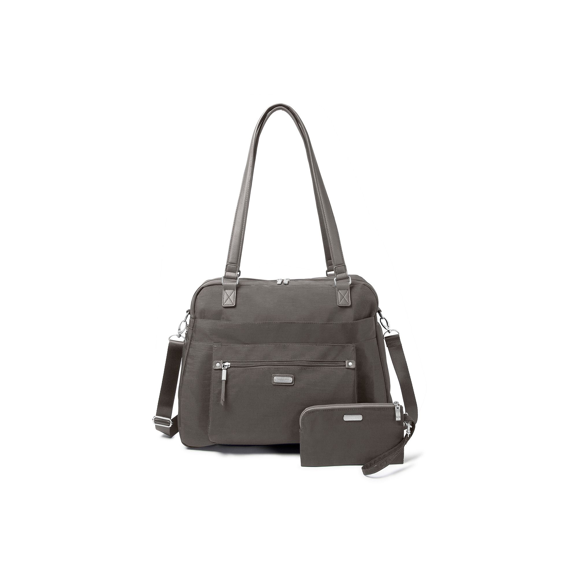 baggallini Overnight RFID-Blocking Expandable Laptop Tote, Sterling Shimmer