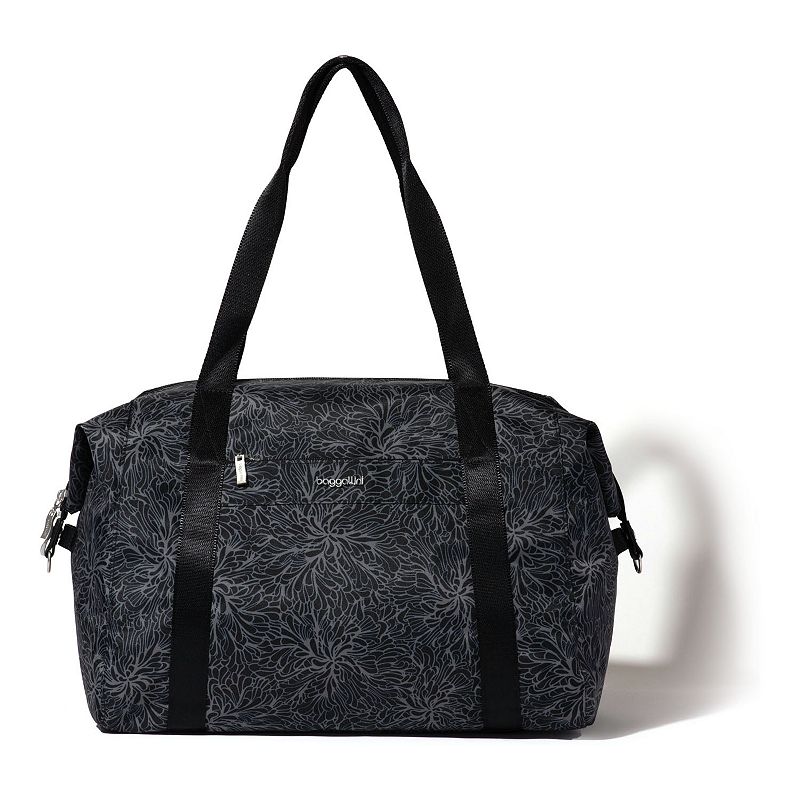 baggallini All Day Large Duffel Bag, Black Blossom Print